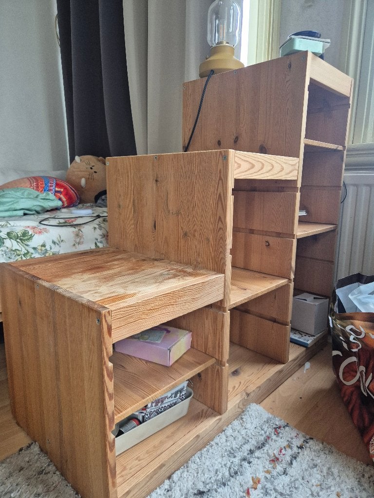 Trofast kast trapvorm hout, Ophalen, Met plank(en), Zo goed als nieuw, Minder dan 150 cm