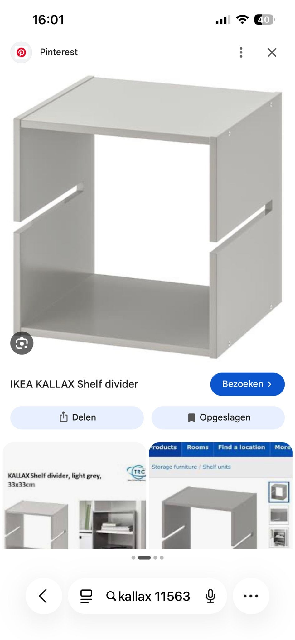 IKEA Kallax inzetstukken, 2 stuks, grijs (als nieuw), Ophalen, Zo goed als nieuw