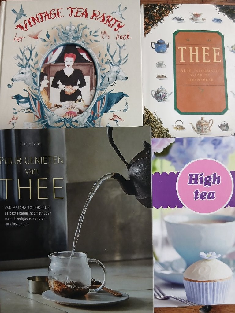 4 Thee (high tea) boeken, Boeken, Kookboeken, Ophalen of Verzenden, Zo goed als nieuw, Diverse Auteurs, Taart, Gebak en Desserts