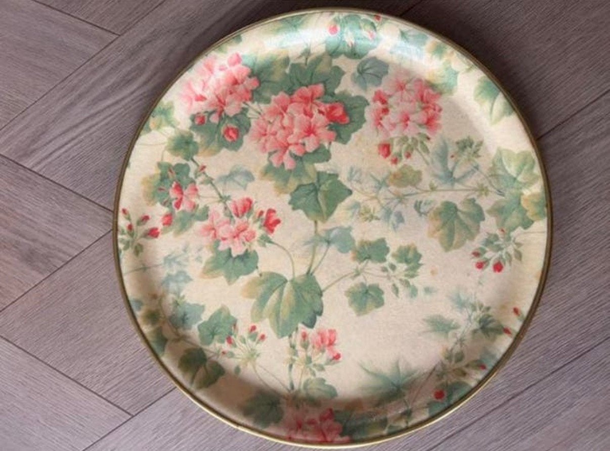 Vintage Chalford Glos Arnold Designs bloemen rond dienblad, Ophalen of Verzenden, Zo goed als nieuw, Rond, Kunststof