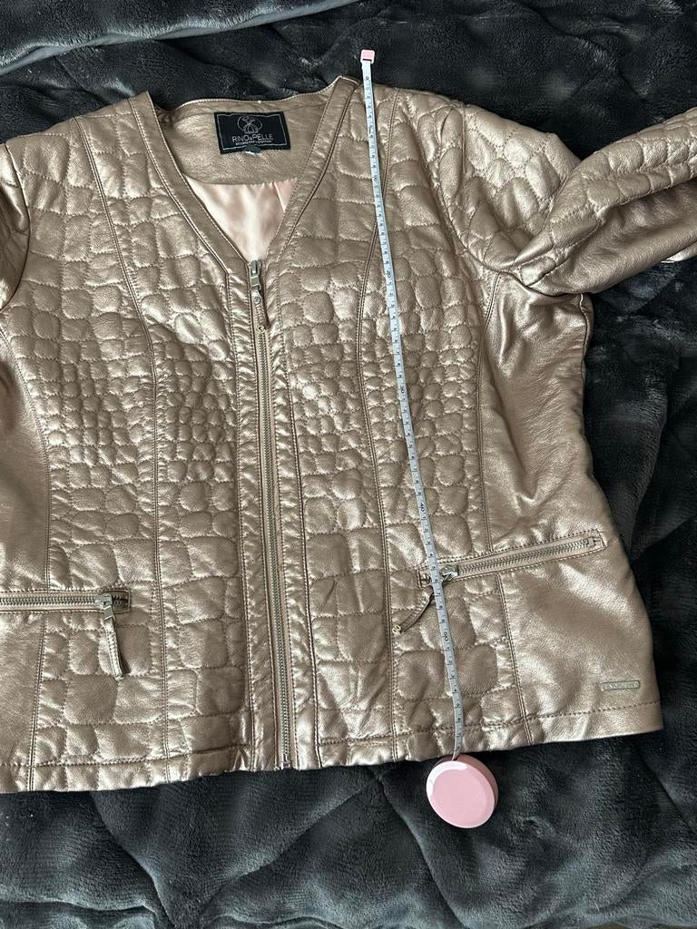 Kort leerlook jasje, Kleding | Dames, Jassen | Zomer, Ophalen of Verzenden, Zo goed als nieuw, Maat 42/44 (L), Overige kleuren