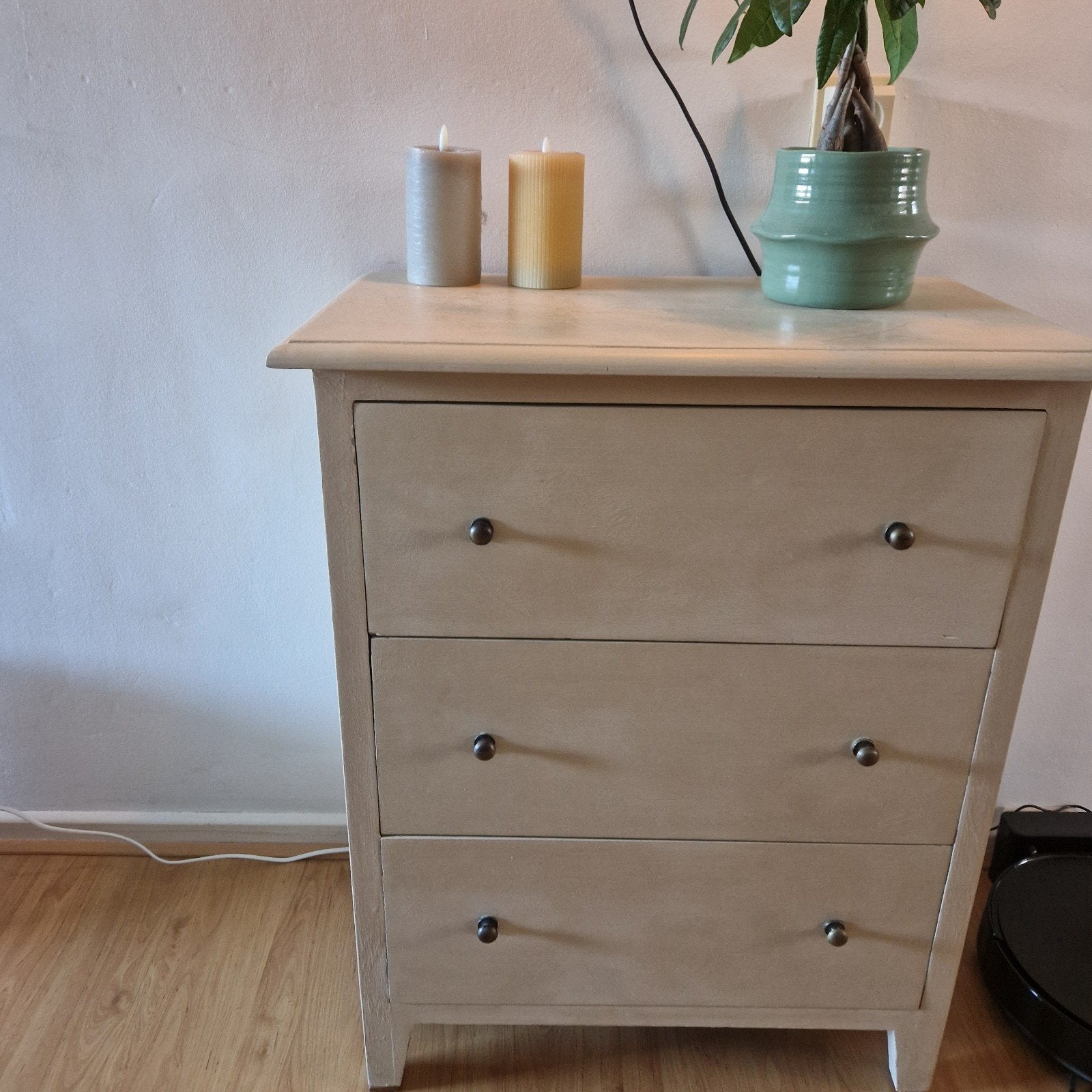 Ladekast met 3 laden - Crèmekleurig, Ophalen, Gebruikt, Klassiek, 50 tot 100 cm