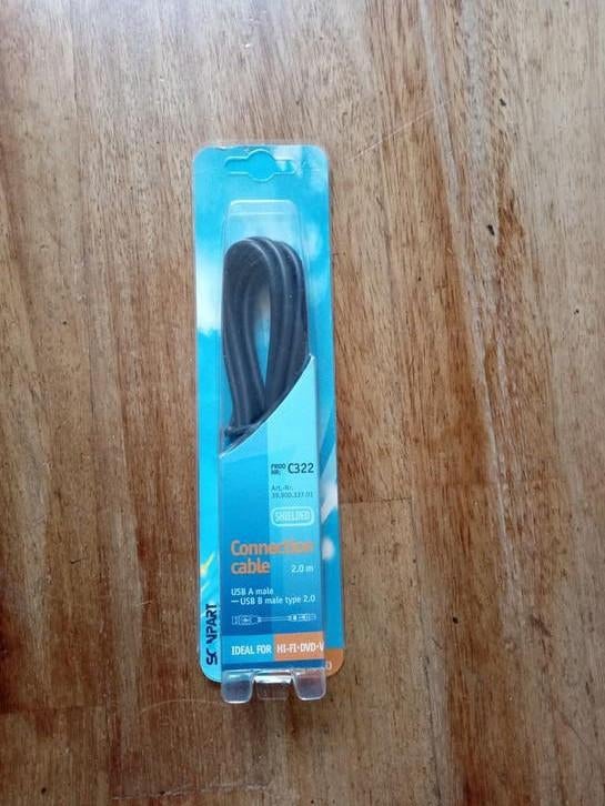 Usb kabel van a naar b, 2 meter, ongebruikt, Ophalen, Nieuw