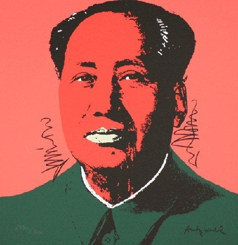 Andy Warhol(1928) Kleur Lithografie"MaoTseTung Nr 5" Gen Ges, Gesigneerd in de plaat, Ophalen of Verzenden, Personages en Fantasiefiguren