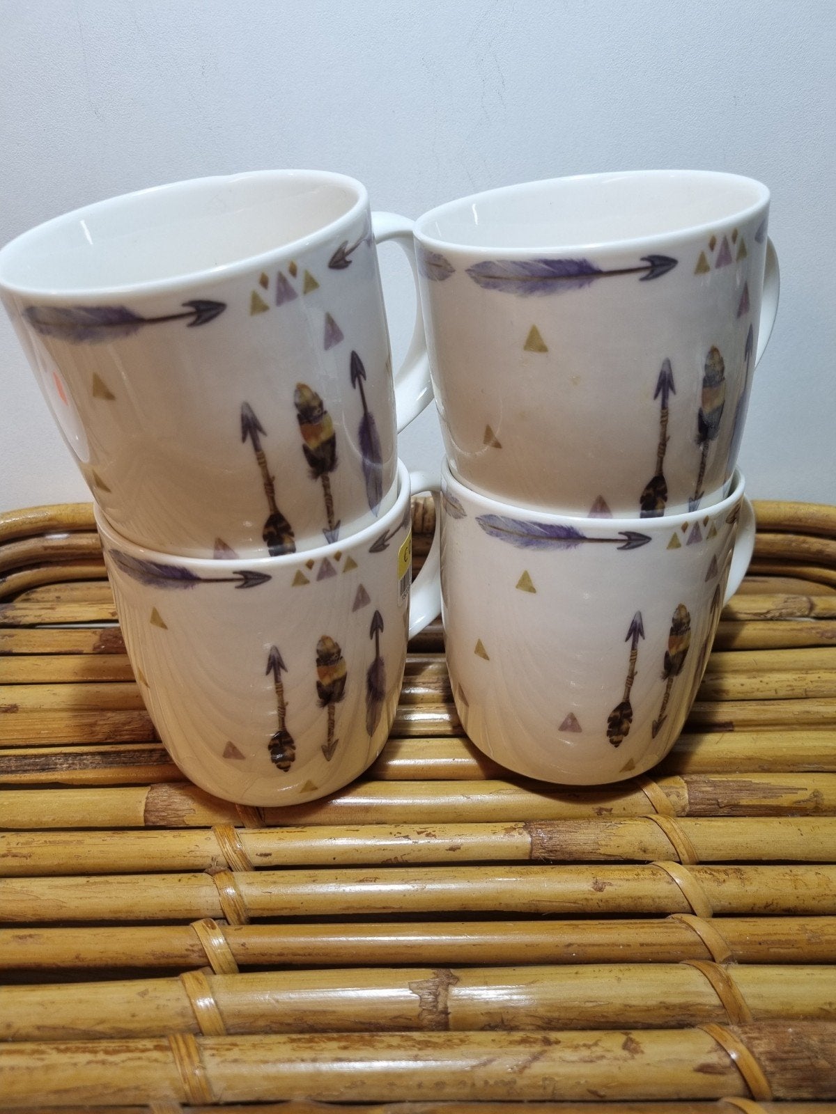 Set van 4 Xenos mokken met veren en pijlen design, Ophalen of Verzenden, Nieuw