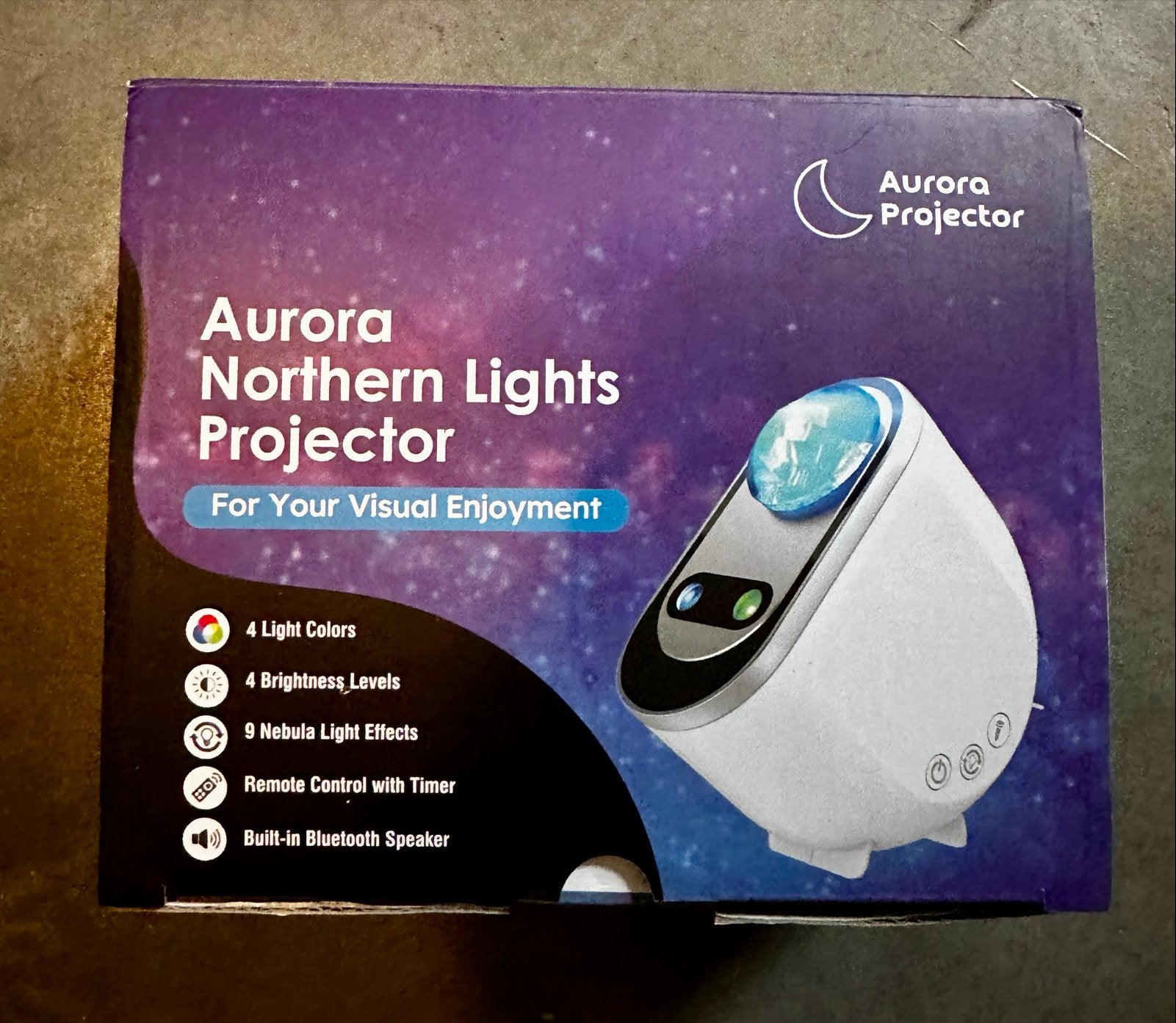 Aurora Northern Lights Projector met Bluetooth Speaker, Wit, Overige merken, Met afstandsbediening, Kunststof