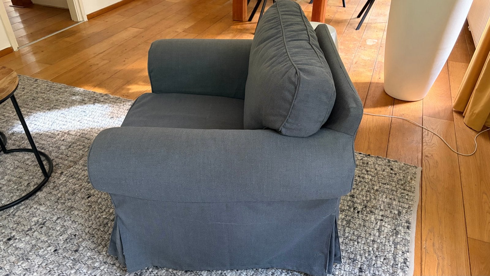 Comfortabele IKEA Ektorp fauteuil - Grijs, Ophalen, Gebruikt, 75 tot 100 cm, 100 tot 125 cm