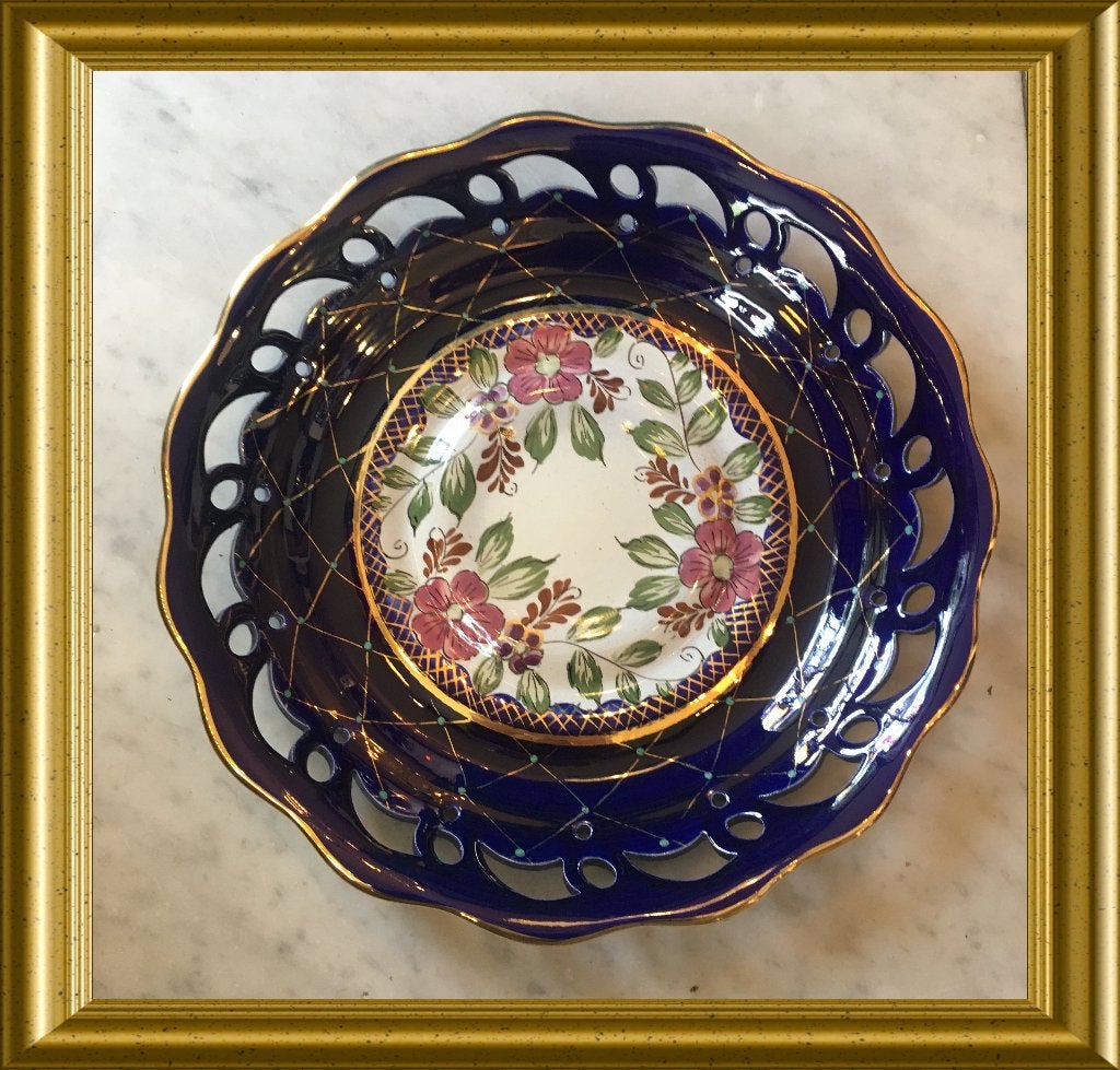 Vintage schaal Flora Gouda plateel, Antiek en Kunst, Ophalen of Verzenden