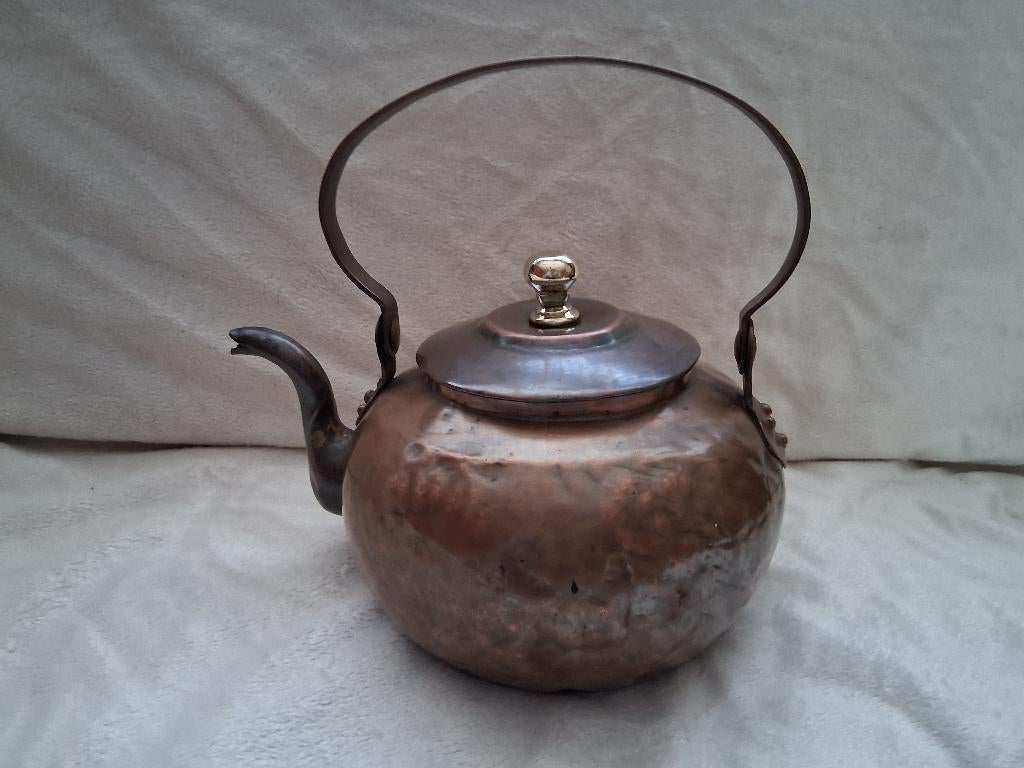 Een Antieke rood-koperen "Appel Ketel" met hengsel., Antiek en Kunst, Ophalen, Koper