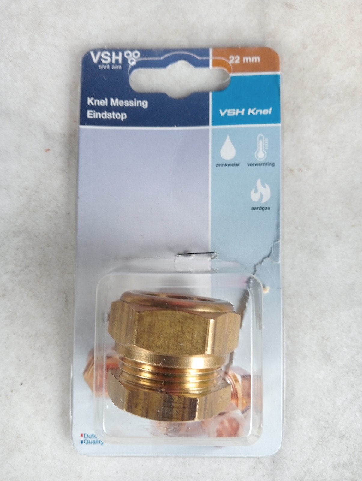VSH Knel Messing Eindstop 22 mm - Nieuw, Ophalen