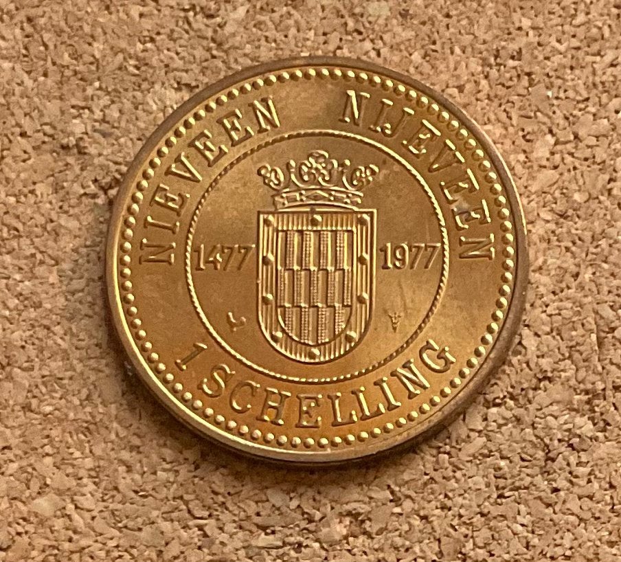 Penning - Nederland Nijeveen 1 Schelling 1977, Ophalen of Verzenden, Overige materialen, Nederland