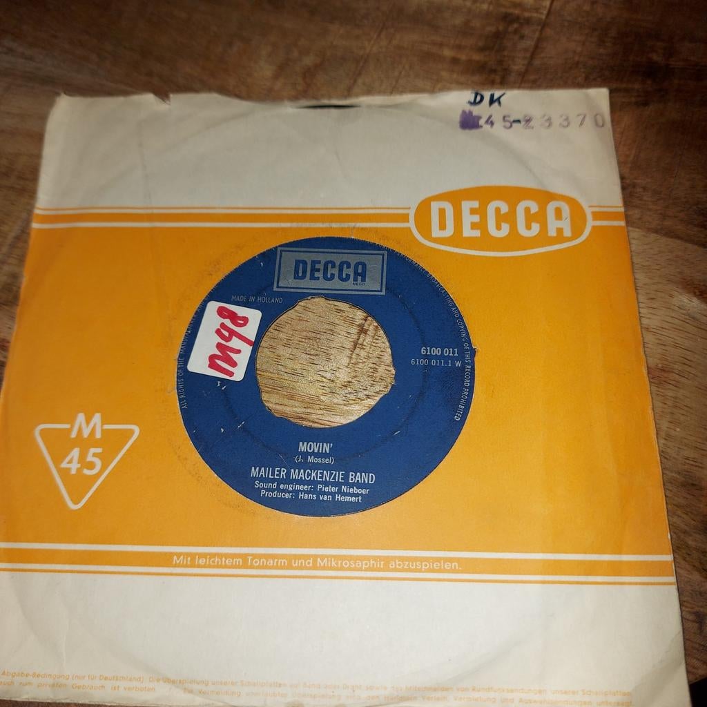 Mailer mackenzie band / movin, Ophalen of Verzenden, Gebruikt, Pop