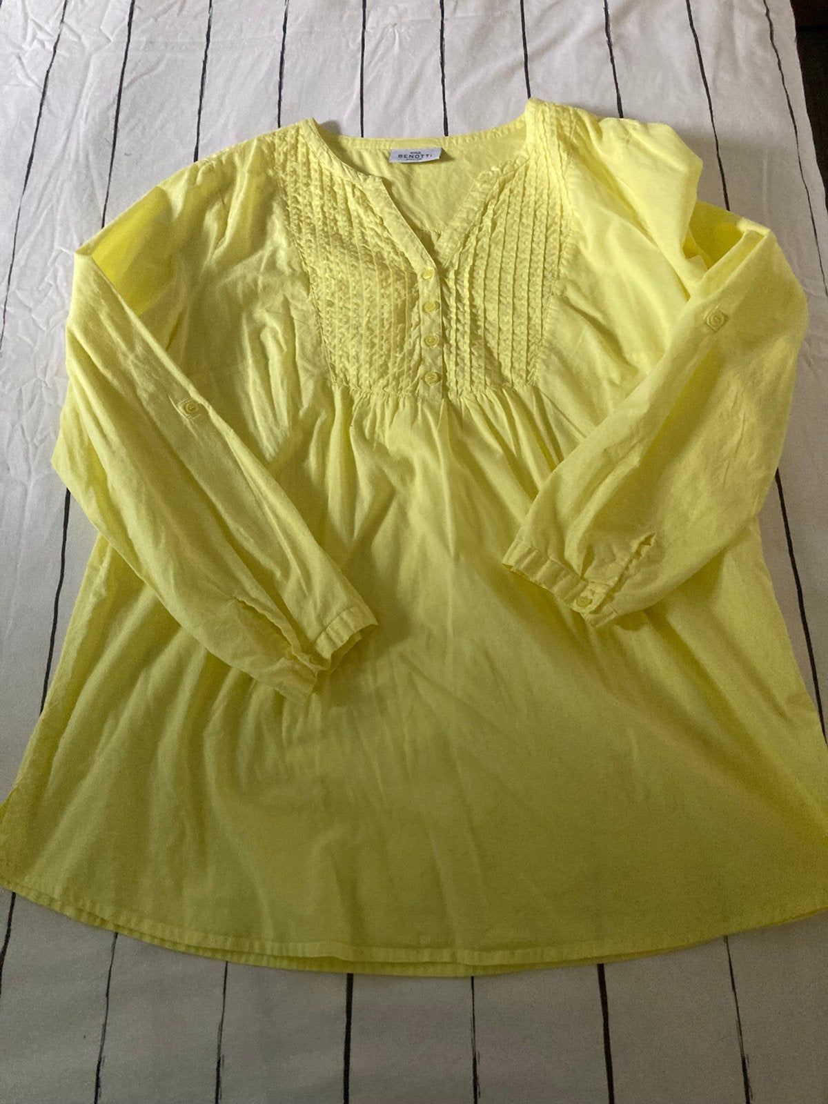 Blouse tuniek katoen l geel, Geel, Maat 42/44 (L), Ophalen of Verzenden, Zo goed als nieuw