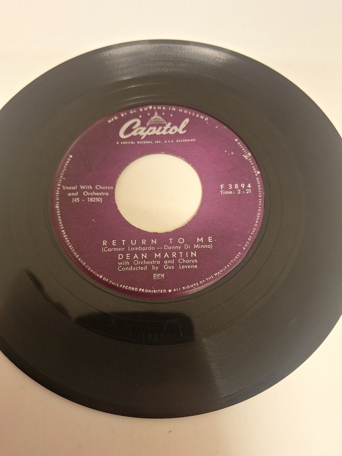Dean Martin - Return to me, 1958., Verzenden, 7 inch, Pop