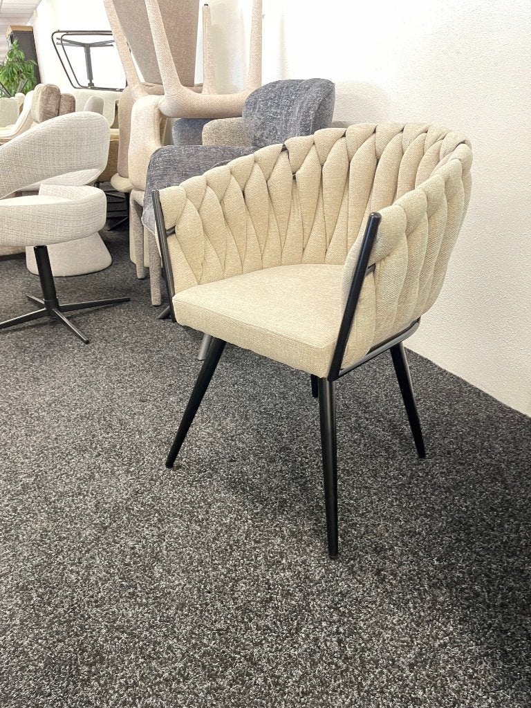 eetstoel frame zwart bekleding linnen exclusief actie prijs, Overige kleuren, Nieuw, Ophalen of Verzenden, Eetstoel frame zwart bekleding linnen exclusief voorraad actie