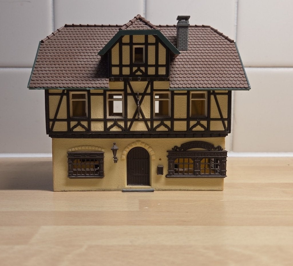set van 7 HO huisjes 1:87, zie de foto's, Overige merken, Gebruikt, Gelijkstroom of Wisselstroom, Brug, Tunnel of Gebouw