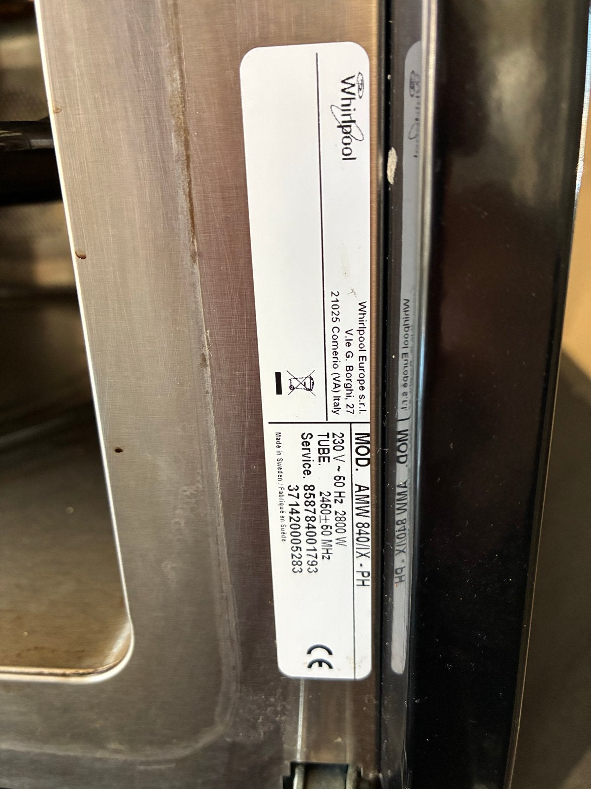 Whirlpool AMW840 IX PH 6th Sense Heteluchtoven - Defect, Witgoed en Apparatuur, Whirlpool, Hete lucht, Ophalen of Verzenden, Inbouw