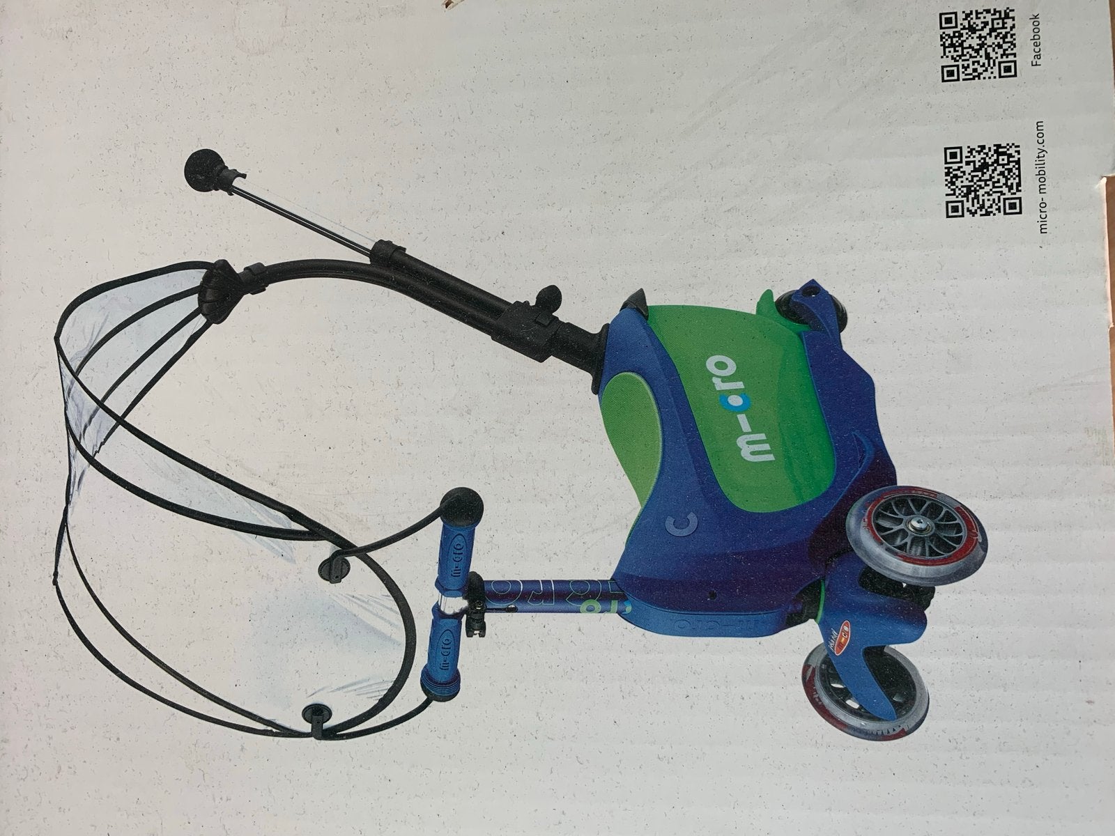 Micro Mini2Go Deluxe - Blauw/Groen Step, Fietsen en Brommers, Steps, Ophalen of Verzenden, Gebruikt, Gewone step