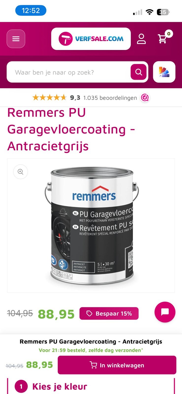 Remmers pu garagevloercoating antraciet., Overige kleuren, 5 tot 10 liter, Nieuw, Ophalen of Verzenden
