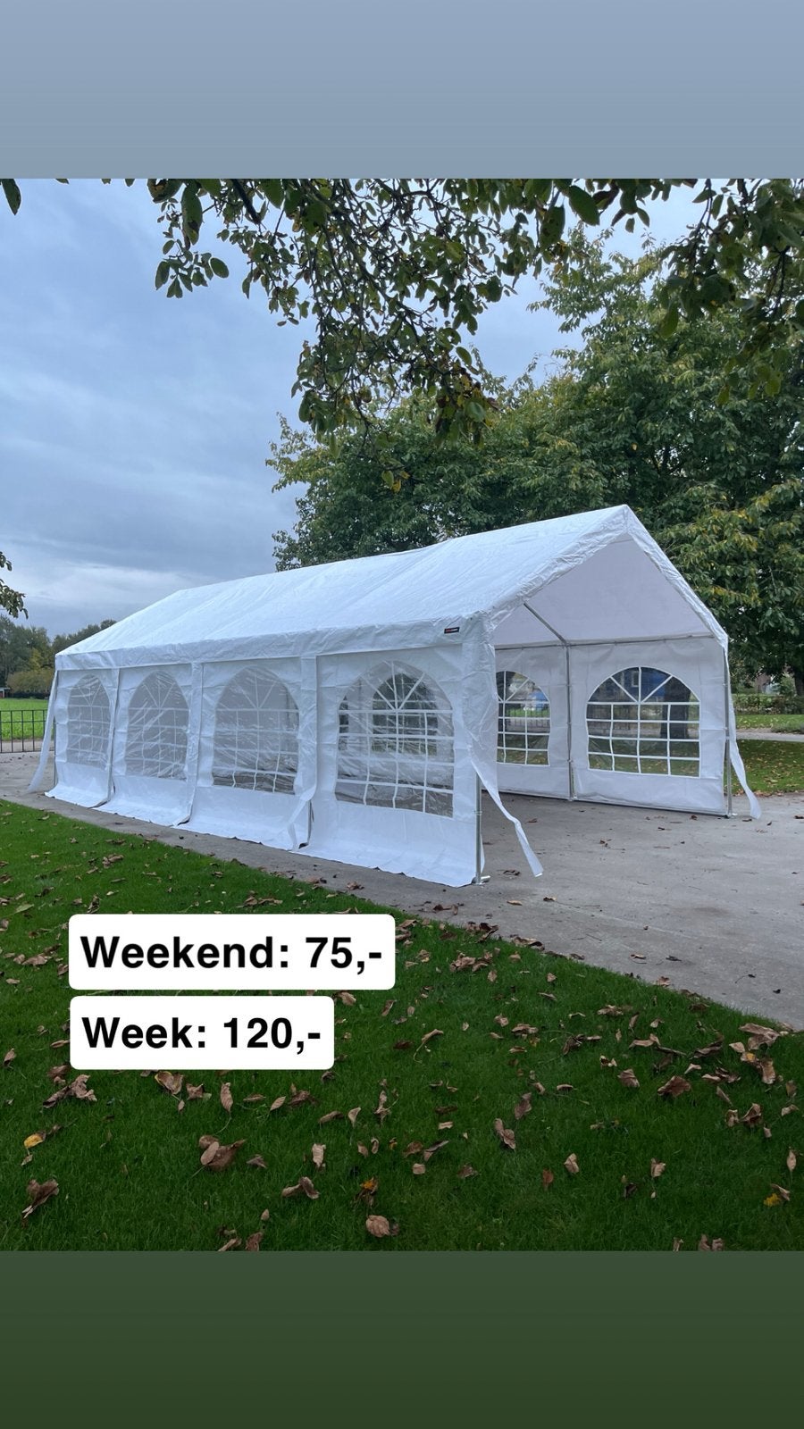 TE HUUR: Partytent 8x4, Tuin en Terras, Ophalen, Nieuw