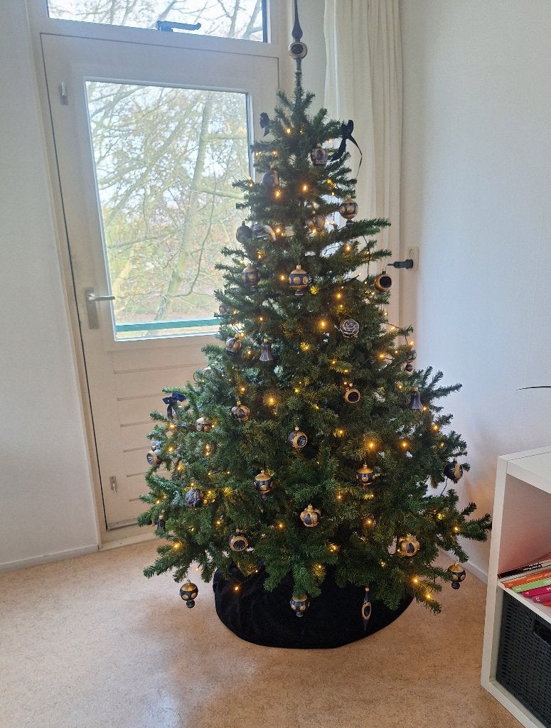Kunstkerstboom 200 cm inclusief kerstballen & verlichting, Ophalen, Gebruikt