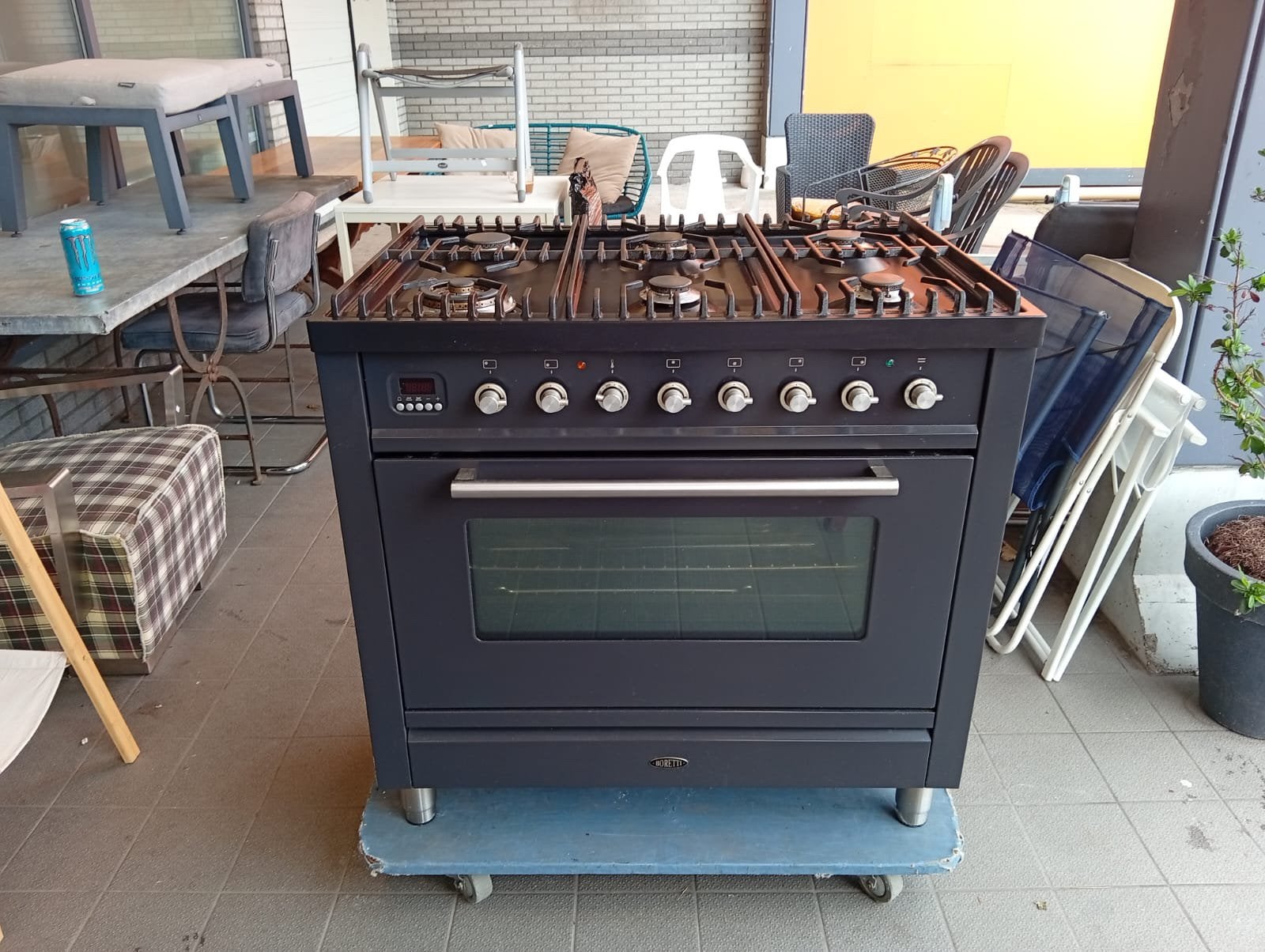 Boretti gasstel met oven, Witgoed en Apparatuur, Ophalen, 60 cm of meer, Zo goed als nieuw, Gas