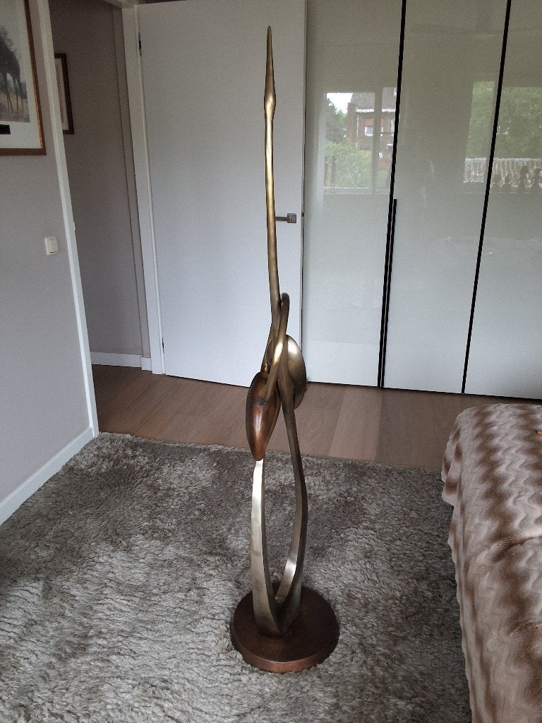 Bronzen beeld, Art deco, Ophalen of Verzenden, Brons, 1 meter - 2 meter