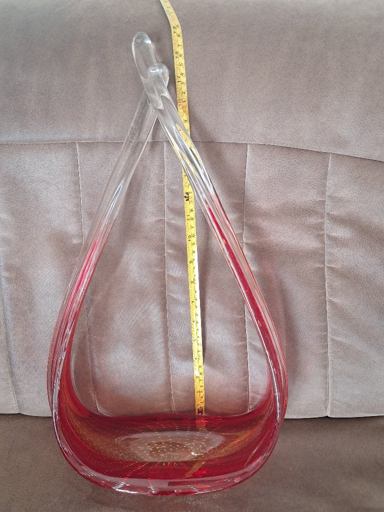 Murano stijl mand rood, Ophalen
