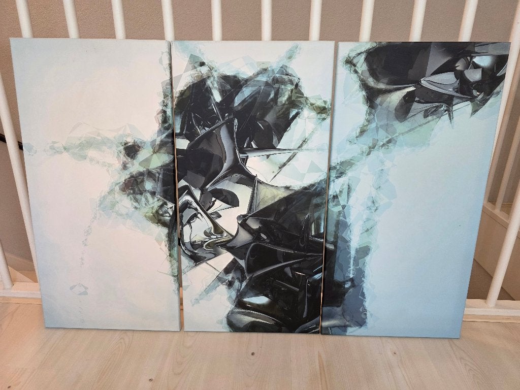 Abstract Drieluik Canvas "Frozen" – 130x80 cm, Ophalen of Verzenden