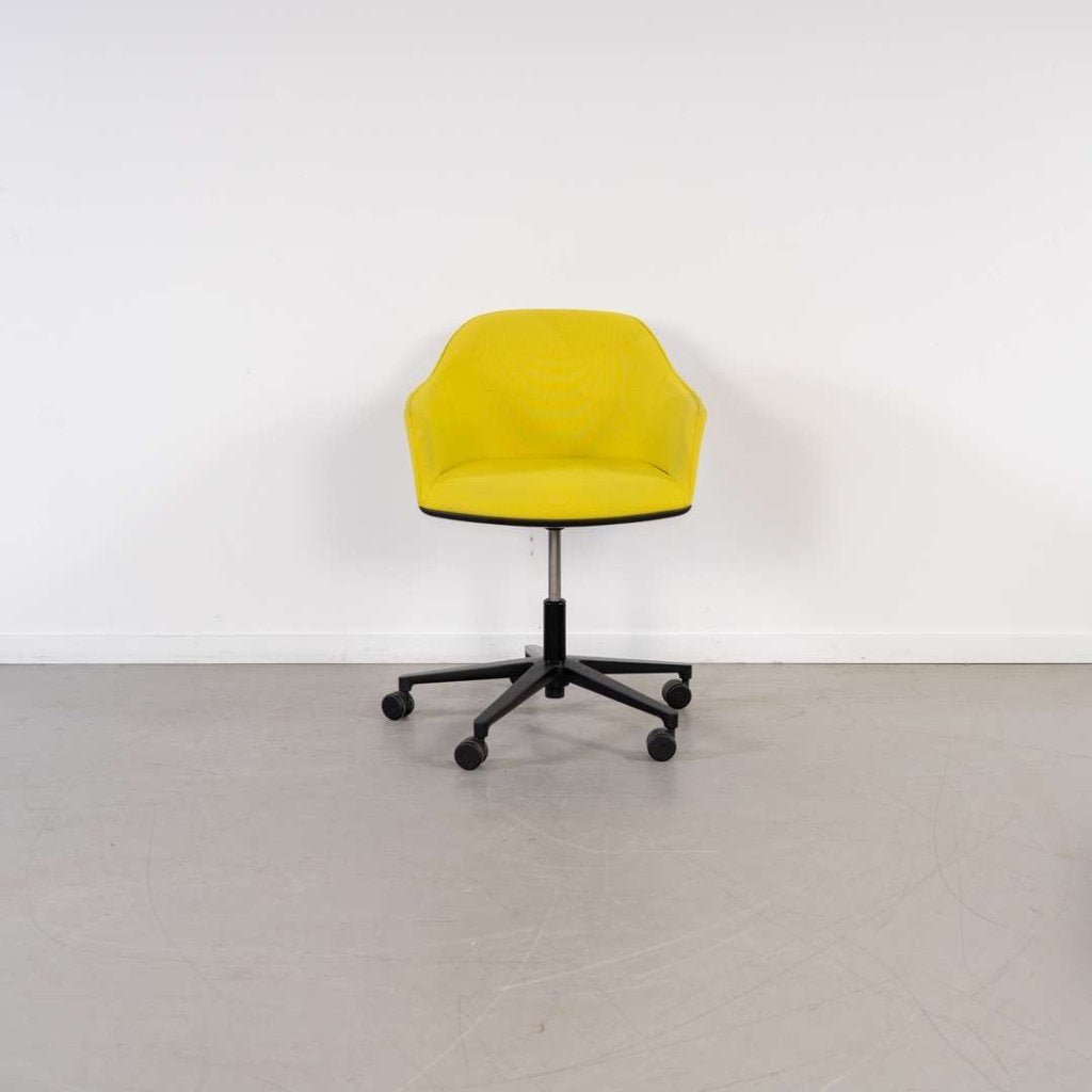 6x Vitra Softshell Bureaustoel Geel Leer – Zwart, Niet ingevuld, Geel, Niet ingevuld, Ophalen of Verzenden