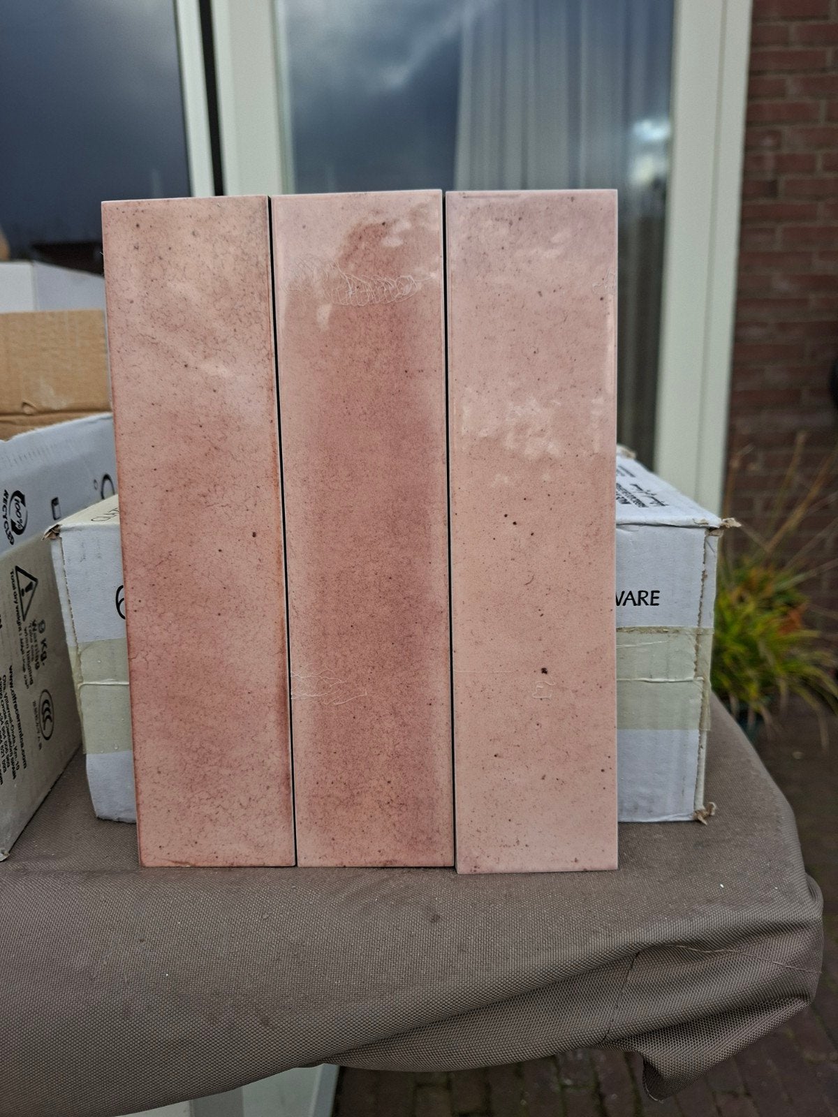 Roze keramische wandtegels, Doe-het-zelf en Verbouw, Tegels, Ophalen, Nieuw, Minder dan 20 cm, 20 tot 40 cm