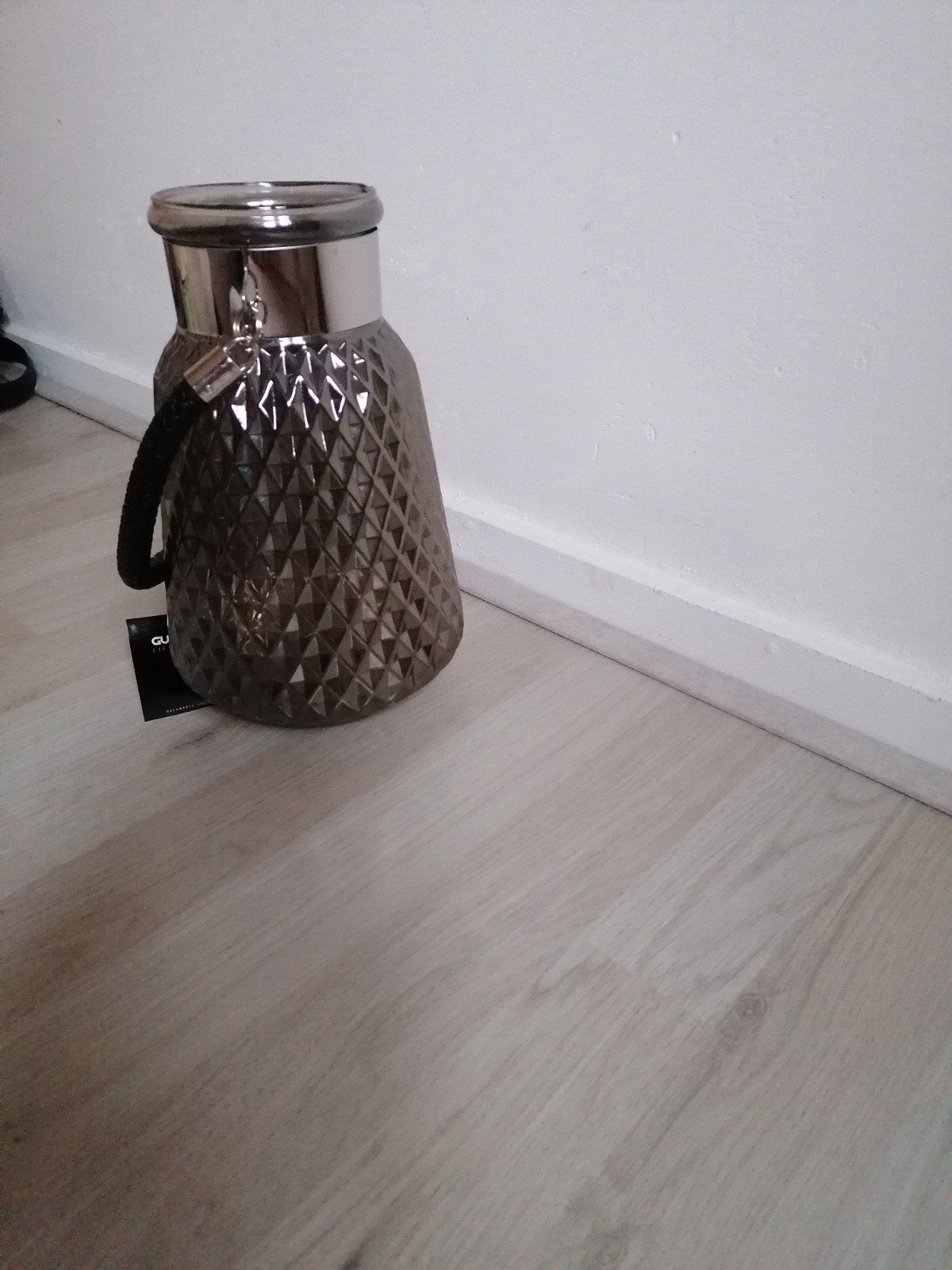 Stijlvolle windlicht /Lantaarn met Diamantpatroon, Huis en Inrichting, Woonaccessoires | Kandelaars en Kaarsen, Zwart, Nieuw, Ophalen of Verzenden