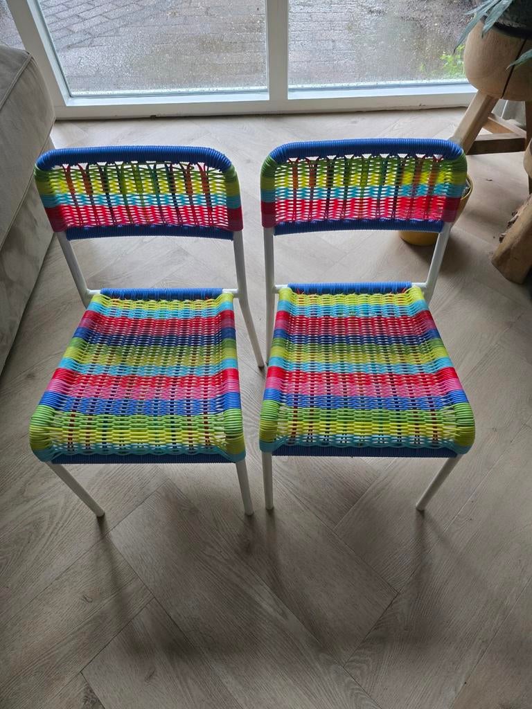 2 kinderstoeltjes, IKEA FÄRGGLAD, Huis en Inrichting, Stoelen, Ophalen, Gebruikt, Overige kleuren, Metaal
