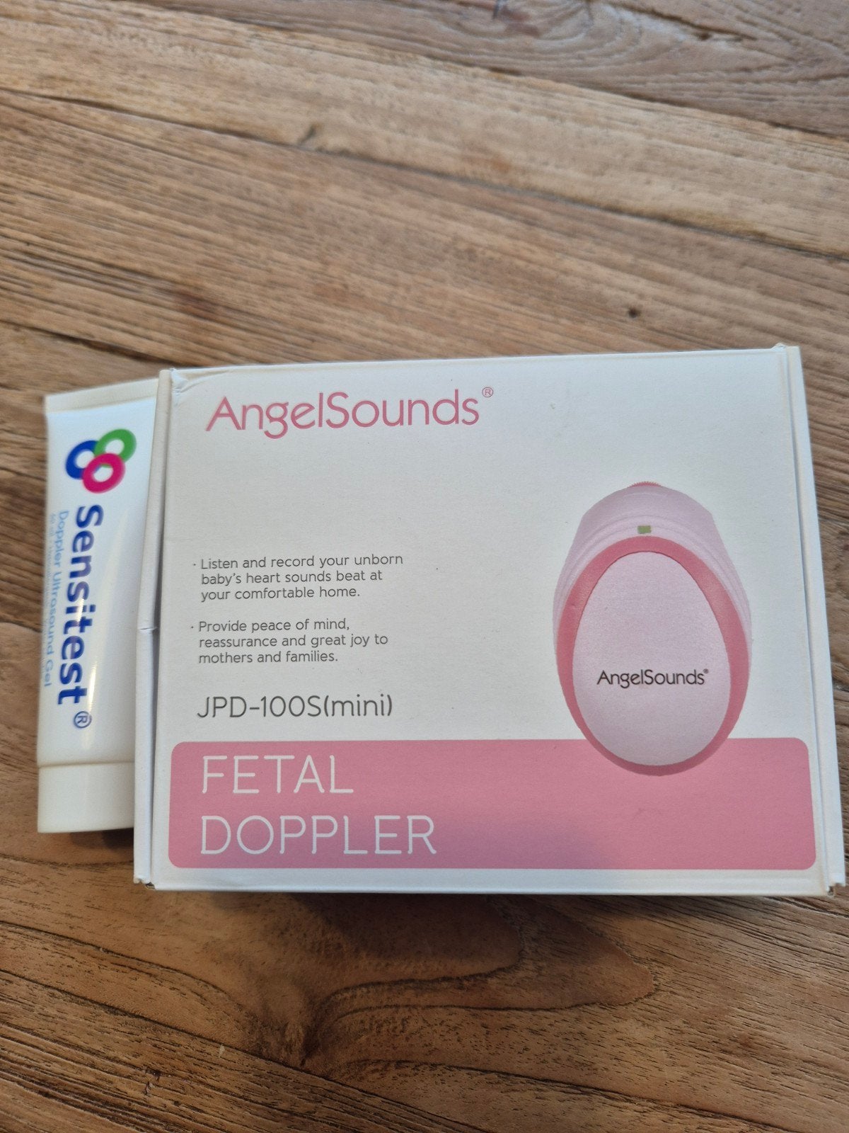 AngelSounds Fetal Doppler JPD-100S(mini) met Sensitest Gel, Ophalen of Verzenden, Zwangerschap en Bevalling