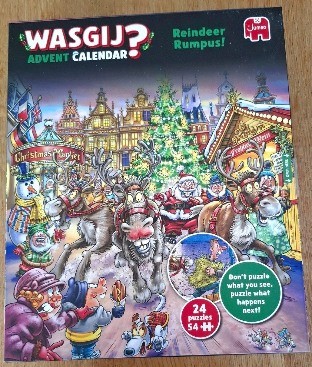 Adventskalender Wasgij, Ophalen, 500 t/m 1500 stukjes, Zo goed als nieuw, Legpuzzel