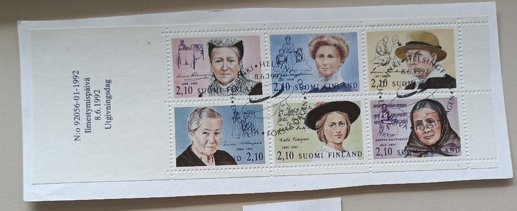Finland 1992 beroemnde vrouwen gest, Ophalen of Verzenden, Finland, Gestempeld