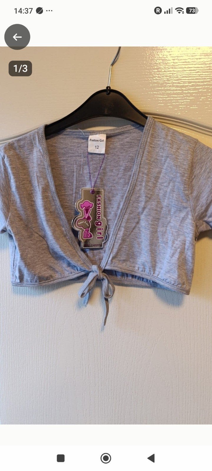 Nieuwe grijze crop top met knoopdetail, 12, Kinderen en Baby's, Meisje, Fashion Girl, Nieuw, Ophalen of Verzenden