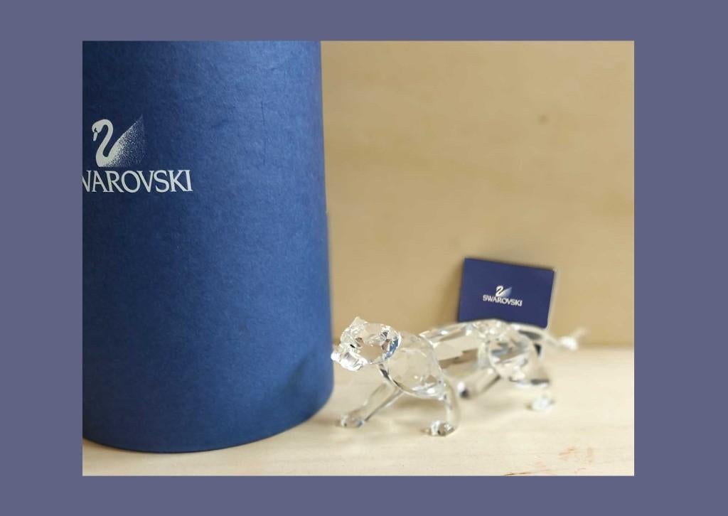 Swarovski kristal Luipaard – compleet met doos & certificaat, Verzamelen, Swarovski, Ophalen of Verzenden, Zo goed als nieuw, Figuurtje