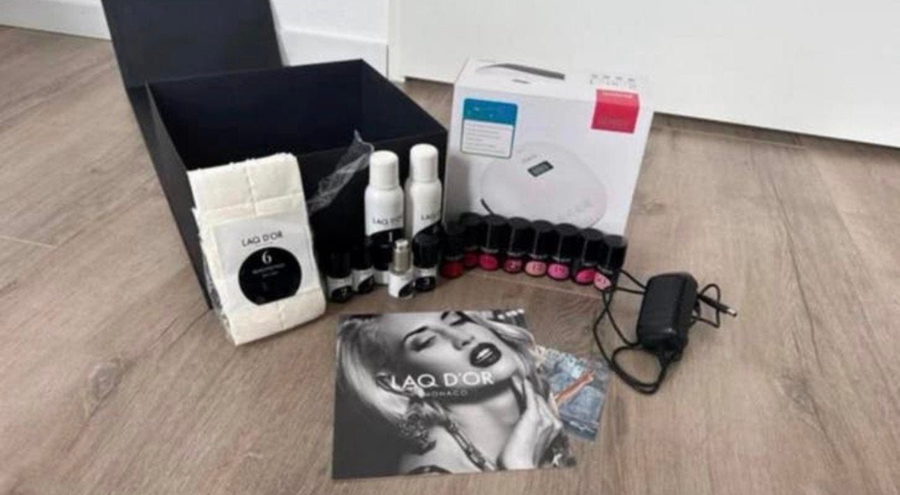 Laq d”or Monaco Gelnagellak startersset, Ophalen of Verzenden, Zo goed als nieuw, Overige kleuren, Handen en Nagels