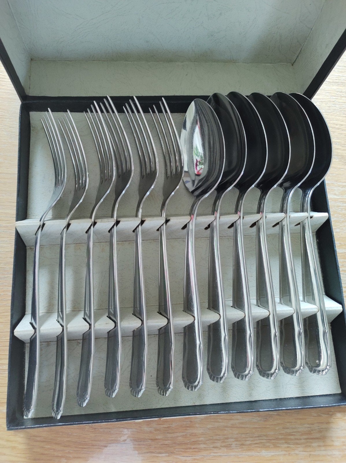 Vintage lepel en vorkenset 12 delig, Ophalen of Verzenden