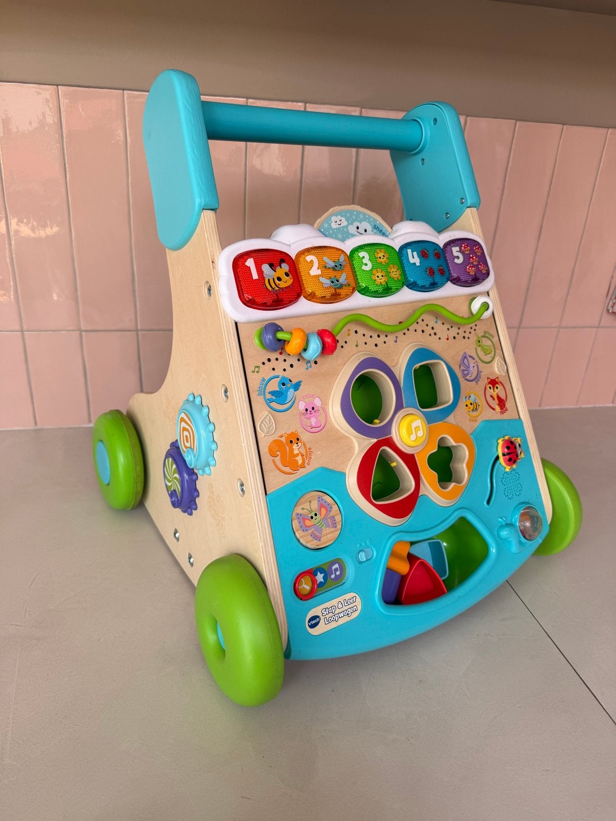 VTech Loop en Leer Wagen Hout - Zo goed als nieuw, Ophalen, Zo goed als nieuw, Overige typen, Met geluid