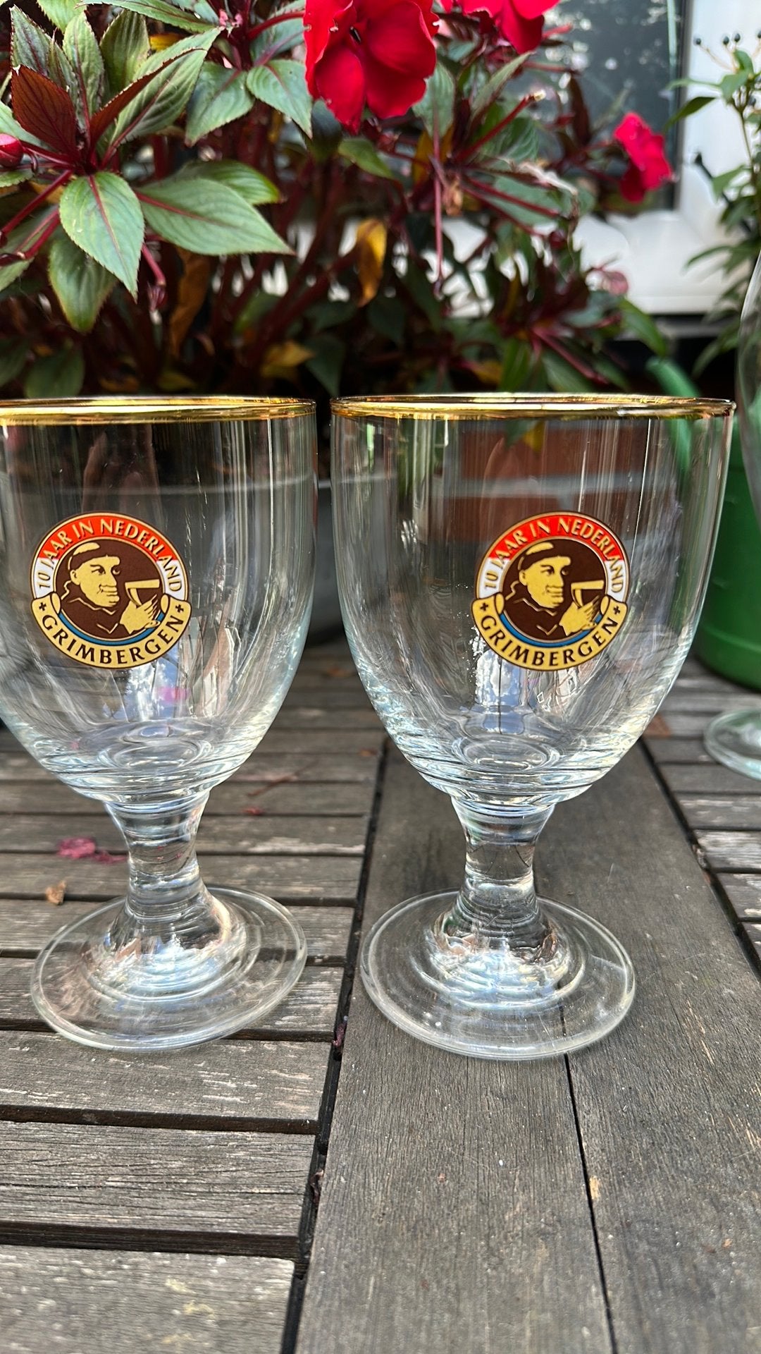 Grimbergen bierglazen 3x, Ophalen, Zo goed als nieuw, Glas of Glazen, Overige merken