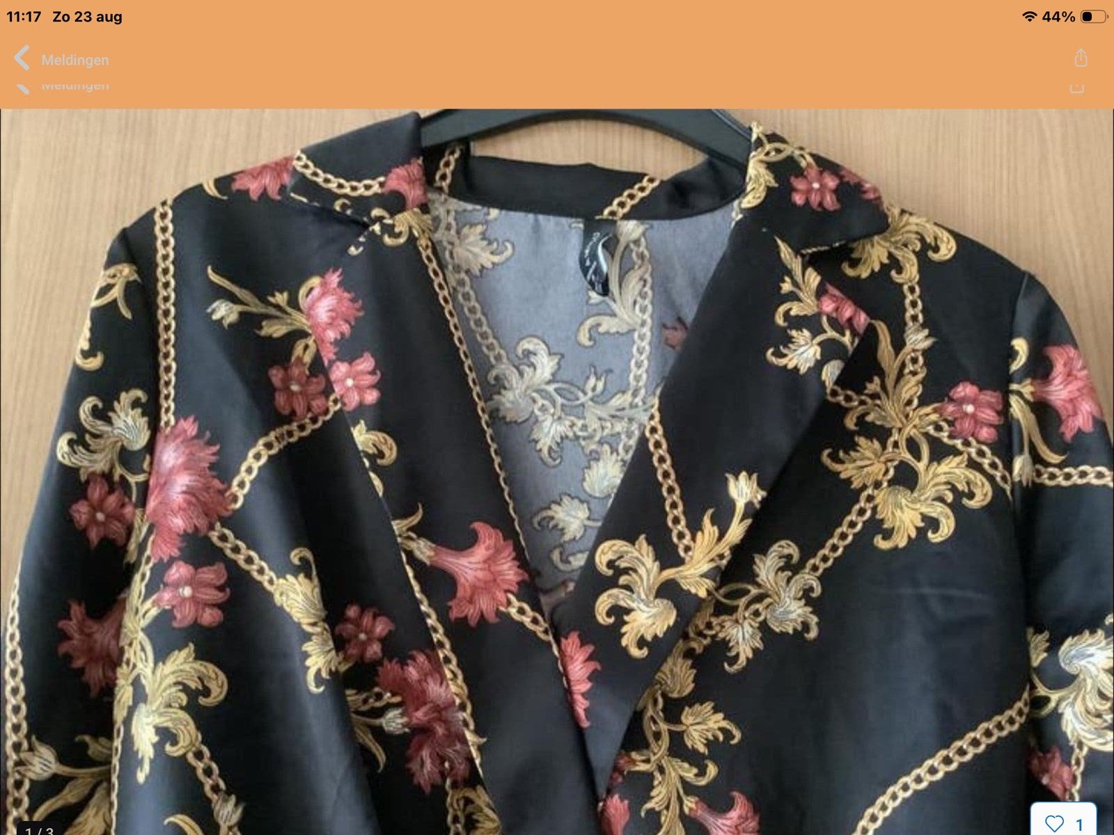 Zwarte bodysuit met gouden kettingprint, maat M., Ophalen of Verzenden, Nieuw, Maat 38/40 (M), Zwart