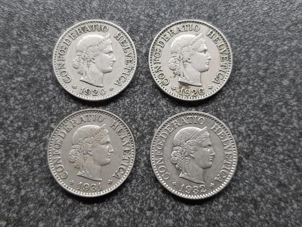 Zwitserland  -  10 Rappen - 1920 / 1926 / 1931 / 1932., Ophalen of Verzenden, Overige landen