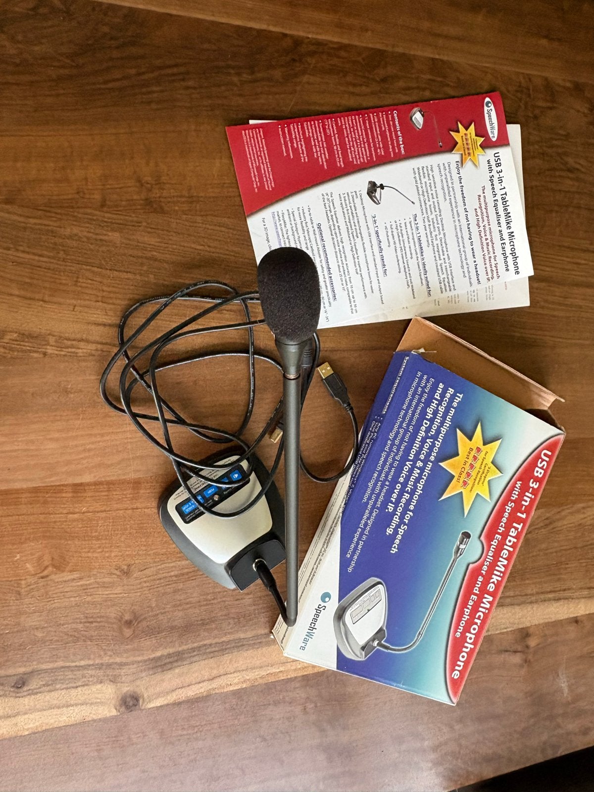 SpeechWare USB 3-in-1 TableMike Microfoon, On-ear, Ophalen of Verzenden, Zo goed als nieuw, Volumeregelaar