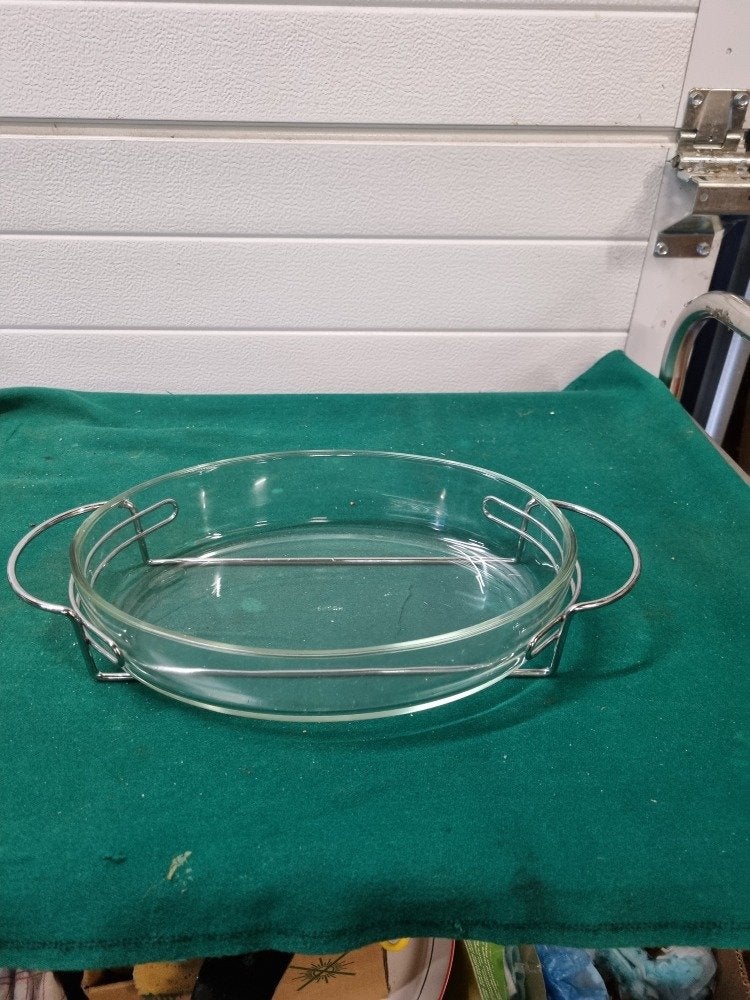 ovenschaal ovaal met metalen houder, Ophalen of Verzenden, 'T Olde Gre-j, Info@toldegrej.nl, Endepoelstraat 20f Didam