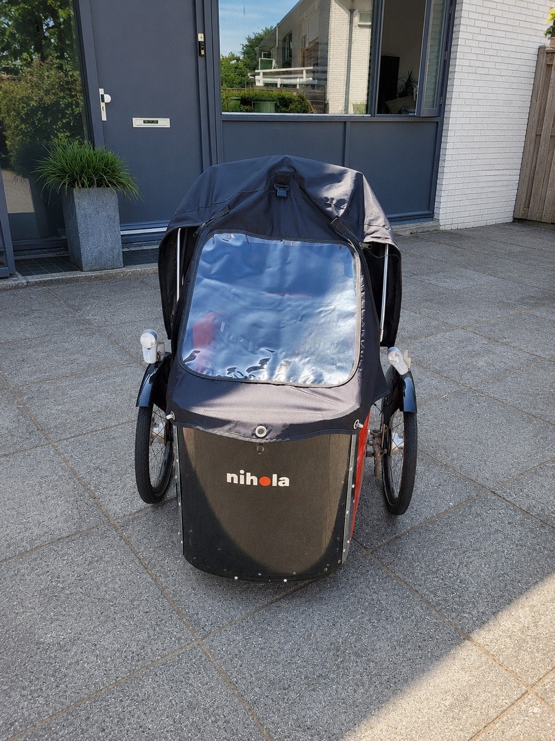 Elektrische Nihola Bakfiets met Huif - Perfect voor Gezin, Ophalen, 2 kinderen, Overige merken, Huif