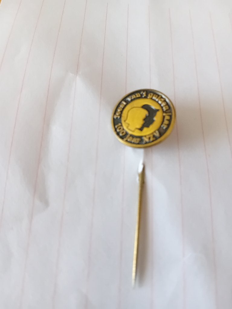 Pin - 100 jaar NZV - Feest van 't gulden jaar, Verzamelen, Speldjes, Pins en Buttons, Ophalen of Verzenden, Zo goed als nieuw