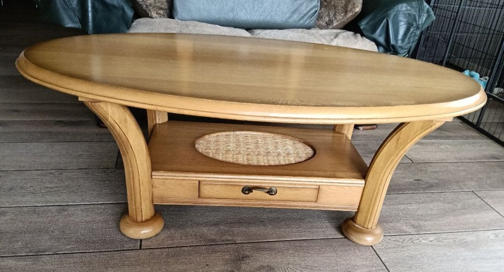 eiken salontafel, Ophalen, 100 tot 150 cm, Eikenhout, 50 tot 100 cm