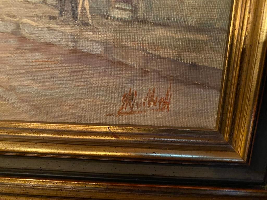 Olieverf schilderij van Delfse poort Rotterdam, Antiek en Kunst, Ophalen of Verzenden